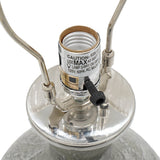 Hand-Finished Mercury Glass Table Lamp with Linen Shade - Silver