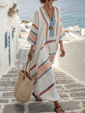 Full Size Printed V-Neck Maxi Dress Plus Size
