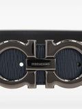 Ferragamo Men Semi-Matt Grained Leather Reversible Gancini Belt