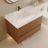 29.9" Modern Floating Bathroom Vanity with Faux Marble Top