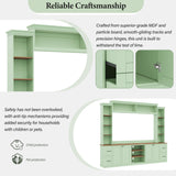 4-in-1 Entertainment Center Wall Unit with Bookshelf for TVs Up to 70" - Black, White, Green