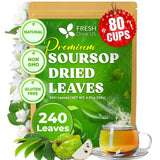 40 Premium Soursop Graviola Leaf Tea Bags, 100% Natural and Pure from Soursop Leaves, Handmade, Made With Natural Materials-Corn Fiber Tea Bag, Sugar/Caffeine/Gluten Free, Hoja Guanabana Tea
