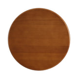 Walnut Finish Pine Wood Round Side Table with Unique Fan-Shaped Legs