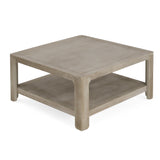 Square Coffee Table With Storage, Light Ash, 34-Inch