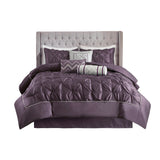 7 Piece Tufted Comforter Set - Plum California King