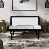 Full Adjustable Bed Base with Massage and USB Ports – White/Charcoal