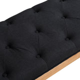 Modern Upholstered Bench with Curved Arms