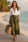 Button-Down Shirt & Straight Skirt Two-Piece Set