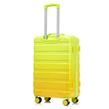 PC Spinner Wheel Luggage Set with 360° Wheels - Green + Yellow
