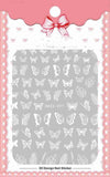 Black Butterfly Nails Stickers White Flower Adhesive