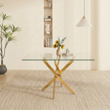 47.24" Rectangular Glass Dining Table