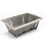 Folded Portable Charcoal BBQ Grill with Foldable Design - Stainless Steel