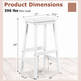 29" Saddle Seat Counter Height Stool Set of 2 with Footrests