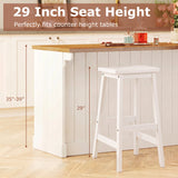 29" Saddle Seat Counter Height Stool Set of 2 with Footrests