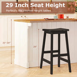 29" Saddle Seat Counter Height Stool Set of 2 with Footrests