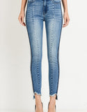 High Waist Skinny with Color Tape