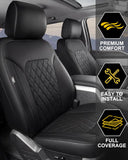 Umbrauto Custom Fit Seat Covers for Ford F150, Pickup Truck Nappa Leather Seatcovers for 2015-2025 Ford F150 SuperCrew/ 2017-2025 F250 F350 F450 Super Duty Crew Cab XL XLT Lariat King Ranch Platinum,Black