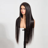StariaHair 13"x4" Straight 200% Transparent Lace Frontal Wig #1B