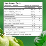 Premium Apple Cider Vinegar (ACV) Gummies, Formulated with Vitamin B12, Zinc, Ginger & Vitamin C