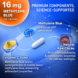 Methylene Blue Capsules - Natural Cacao and Vitamin C Ester for Added Support, Cognitive-Supplement