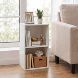 2-Cube Bookshelf with Anti-Tipping Kit - White