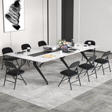 Folding Conference Chairs 4-Pack with Padded Seats - Black