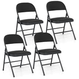 Folding Conference Chairs 4-Pack with Padded Seats - Black