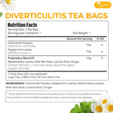 Premium Diverticulitis Tea Bags | 100% Natural Chamomile, Peppermint, Marshmallow Leaf, Wild Yam Root, Licorice & Ginger Herbal Blend