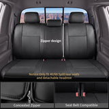 Umbrauto Car Seat Covers for Toyota Tacoma 2005-2015 Double & Crew Cab,Nappa Leather, 3D Laser-Scan Custom Fit, Waterproof, Easy-Clean, Full Coverage, Airbag Compatible, Pet & Scratch Protection