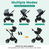 2-in-1 Convertible Baby Stroller with Car Seat Adapters