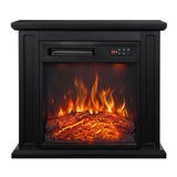 1400W Electric Fireplace TV Stand with Mantel, 26-Inch, Black