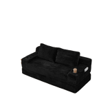 70.8-Inch Corduroy Two-in-One Sofa Bed with Lounge Chair
