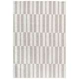 Step Collection High-Low Striped Beige/Cream Indoor Area Rug