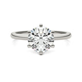 AGI Certified 3 CTW Lab Grown Diamond Solitaire Engagement Ring – G-VS Clarity, 14K White Gold