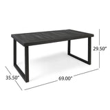 2-Piece Solid Acacia Wood Outdoor Dining Set, Sandblast Dark