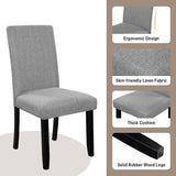 5 Piece Round Dining Table Set, Modern Table And 4 Upholstered Chairs For Dining Room