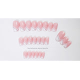 Oblique French Wearing Manicure Finished Fake Nails