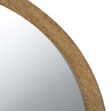 Circle Wall Mirror with Wooden Frame - Black, Light Brown, Dark Brown
