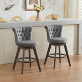 26" Counter Height Bar Stools with 360° Swivel - Gray