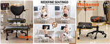 Meditation Chair with Lumbar Support and Height-Adjustable Seat, Black