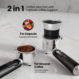 3 in 1 Professional Espresso Maker with Dual Heating System & Capsule Compatible CM8008