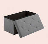 30/43" Folding Storage Ottoman Bench Heavy Duty Padded Seat Multi Size - Color