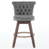 26" Counter Height Bar Stools with 360° Swivel - Gray