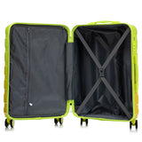 PC Spinner Wheel Luggage Set with 360° Wheels - Green + Yellow