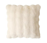 Fennco Styles Luxury Faux Fur Decorative Filled Throw Pillow 18" W x 18" L – Ivory Plush Fluffy Cushion for Couch, Bedroom, Living Room and Office Décor