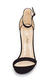 Women's Floral Ankle Strap Stiletto Heeled Sandals – Open Toe Dressy Party Shoes