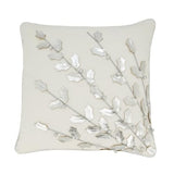 Fennco Styles Metallic Poinsettia Branch Holiday Filled Throw Pillow 12" W x 18" L