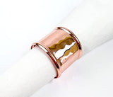 Fennco Styles Metallic Hammered Design Metal Napkin Rings, Set of 4 - Copper Napkin Holders for Home, Dining Room, Banquet, Family Gathering, Holiday and Special Occasion