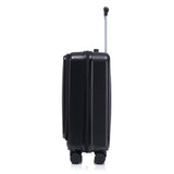 ABS Spinner Wheel Luggage Set with Cosmetic Case - Black