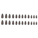 Fake Nails Gold Powder Stone Pattern Dark Red Wear
